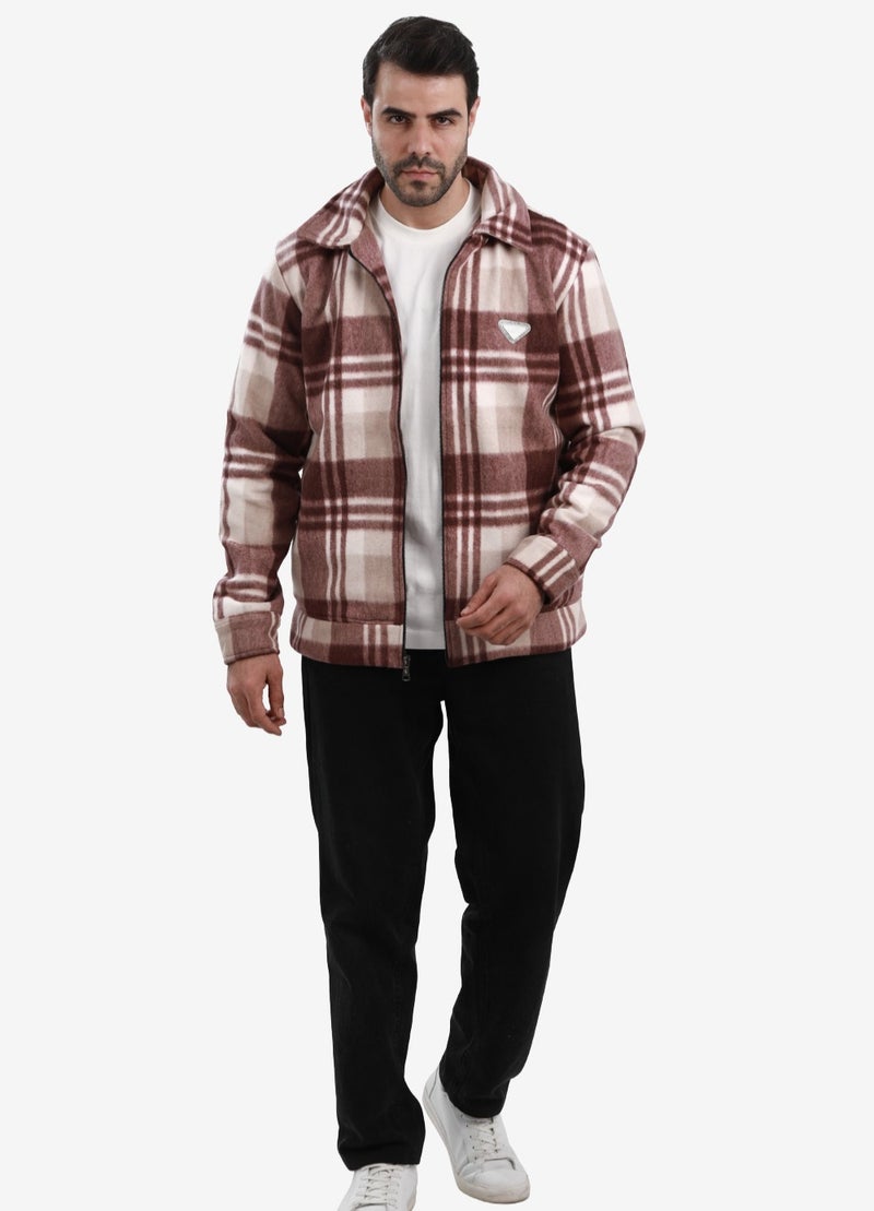 WHITE RABBIT Men’s Plaid Wool Blend Zip Jacket - Image 5
